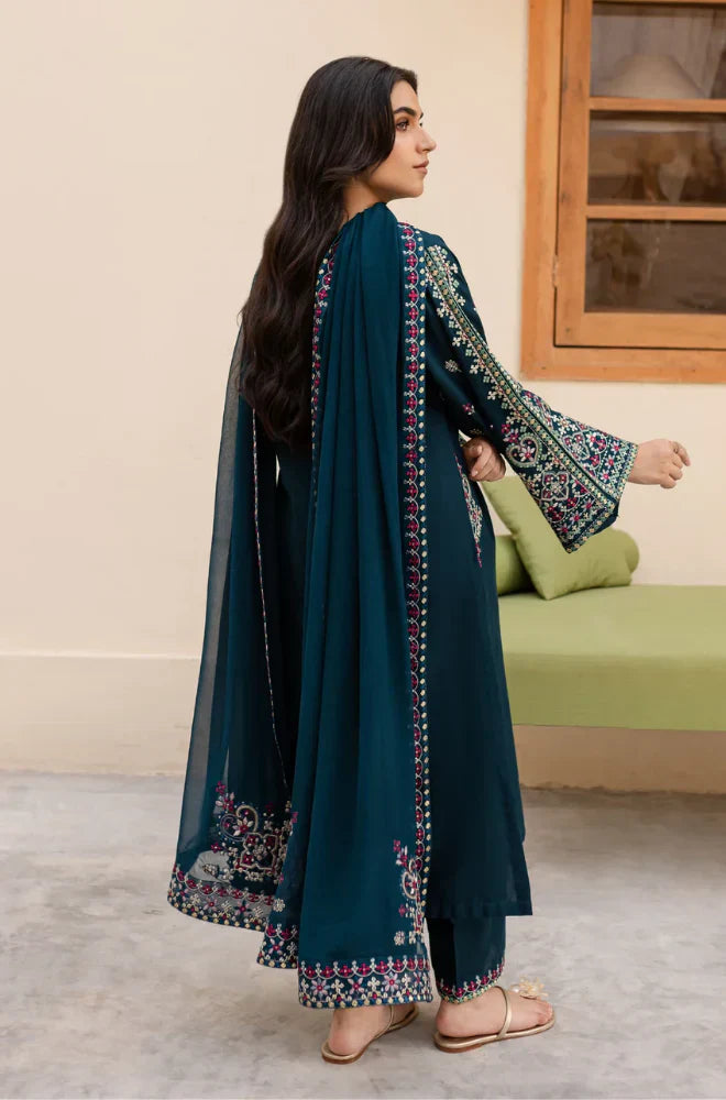 Sapphire - Winter 3PC Dhanak Embroidered Suit - BN33113
