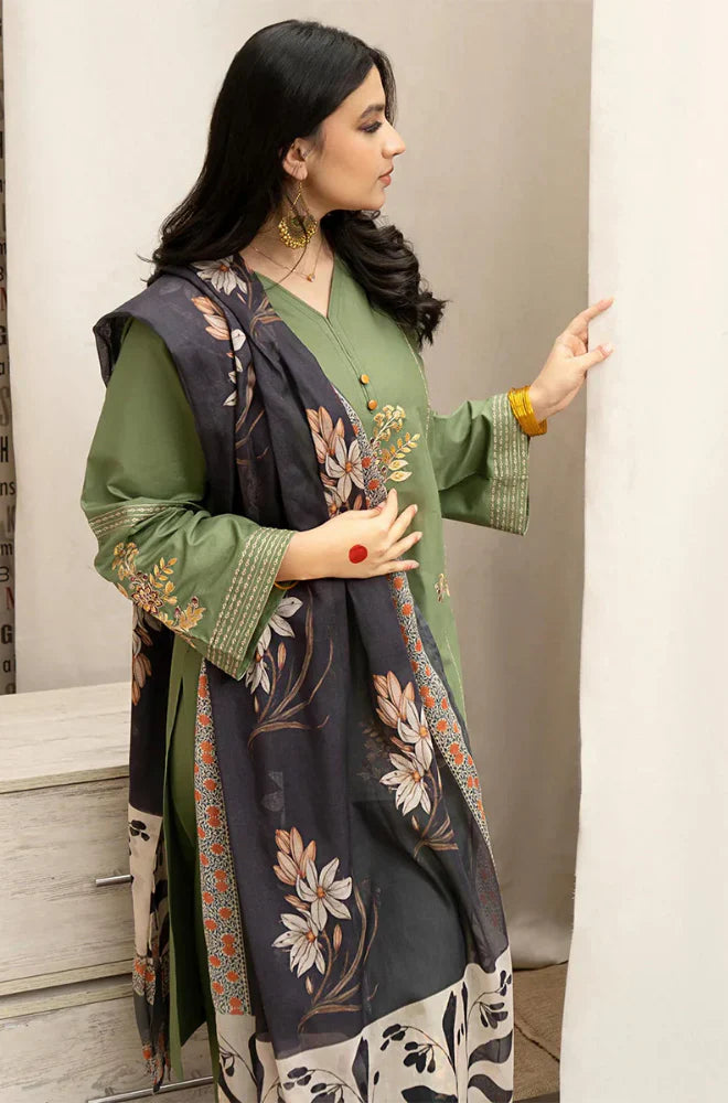 Urge - Winter 3PC Dhanak Embroidered Suit - BN3350