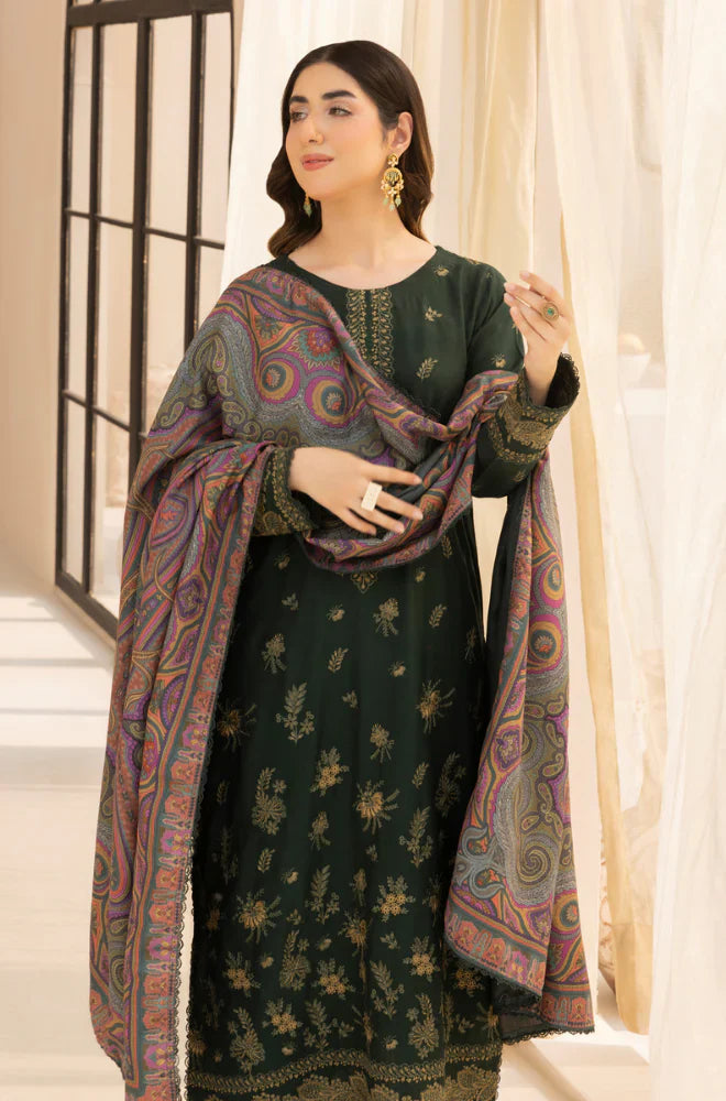 Mohagni - Winter 3PC Dhanak Embroidered Suit - BN3380