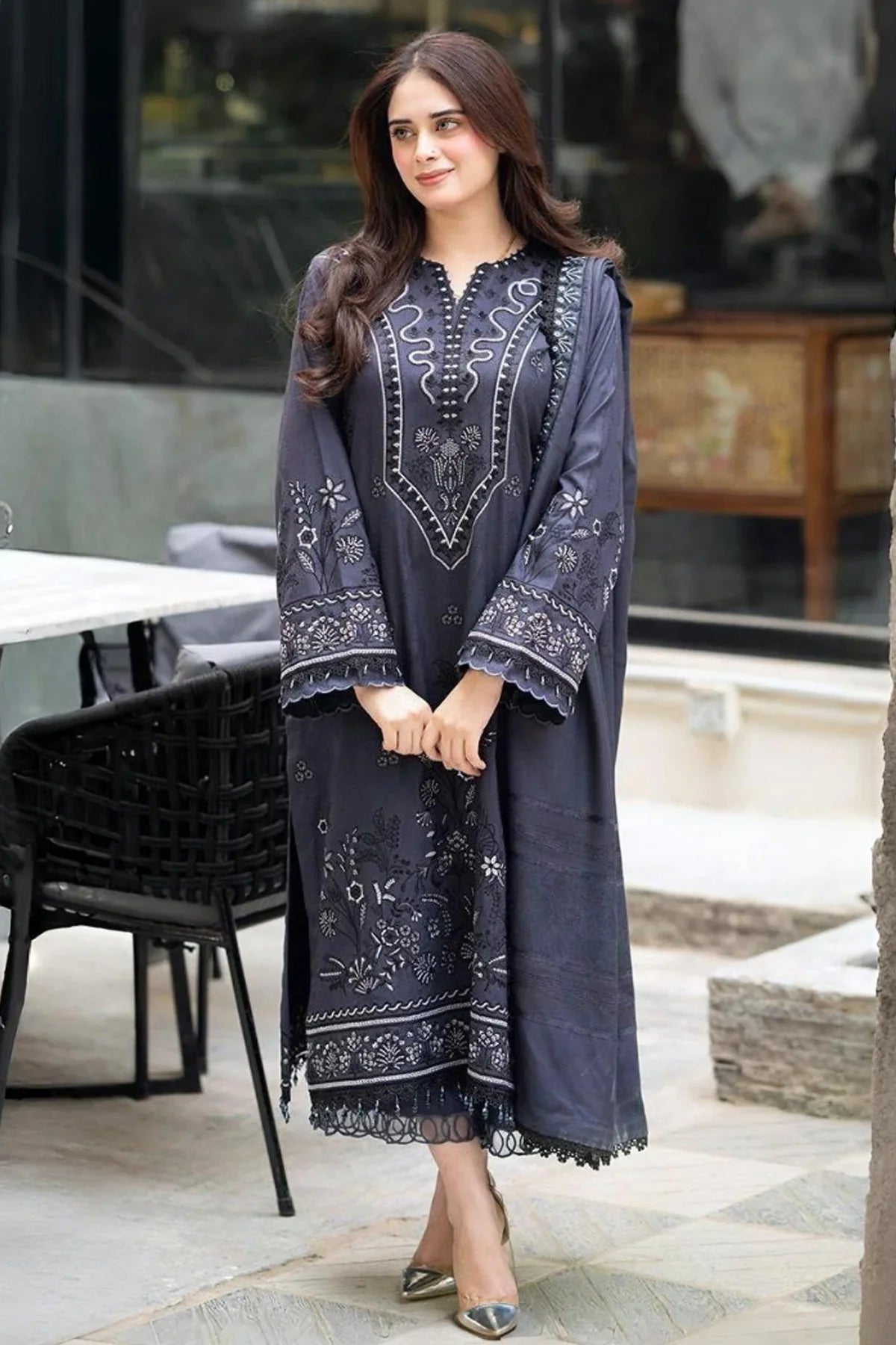 Libass - Winter 3PC Dhanak Embroidered Suit - BN3382