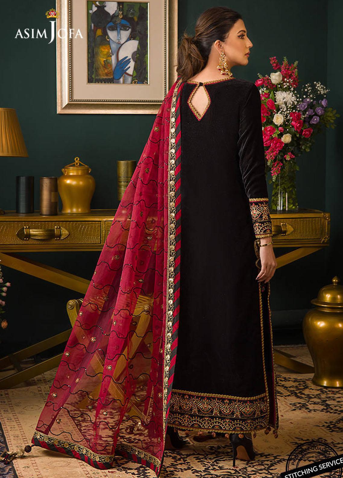 Asim jofa Embroidered Velvet 3piece suit - BN2013