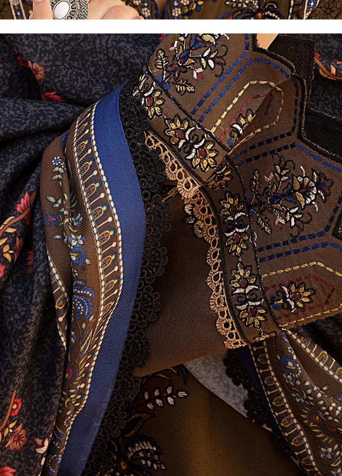 Bin ilyas - Winter 3PC Dhanak Embroidered Suit - BN3351