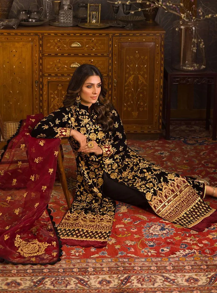 Asim Jofa - Embroidered Velvet 3piece suit - BN3358