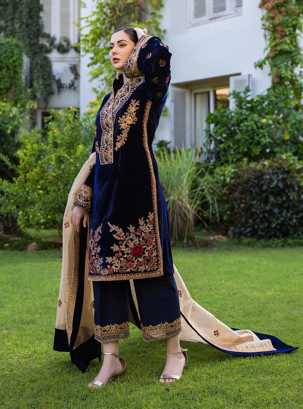 Baroque - Embroidered Velvet 3piece suit - BN3357