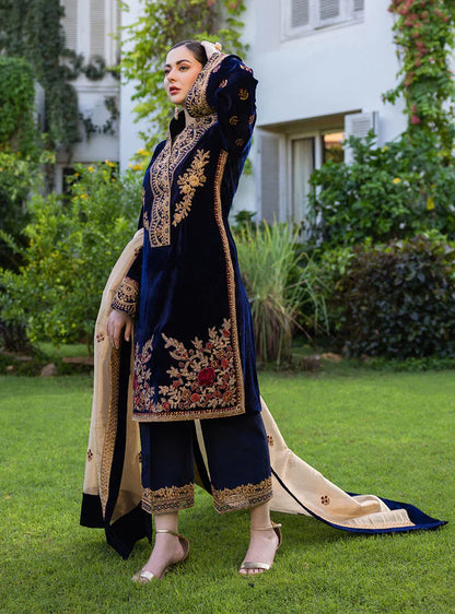 Baroque - Embroidered Velvet 3piece suit - BN3357