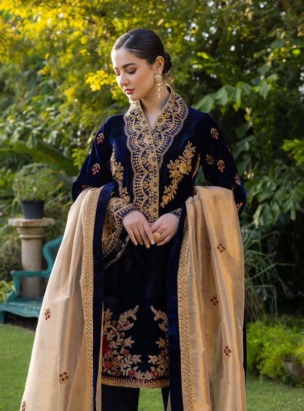 Baroque - Embroidered Velvet 3piece suit - BN3357