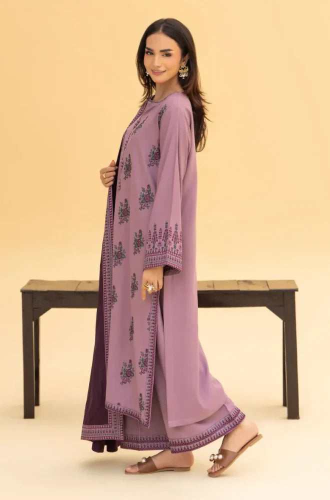 Izel - Winter 3PC Dhanak Embroidered Suit - BN33132