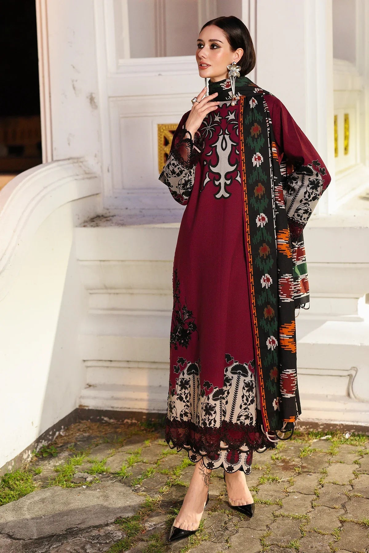 Charizma - Winter 3PC Karandi Digital Print Dress - BN3388