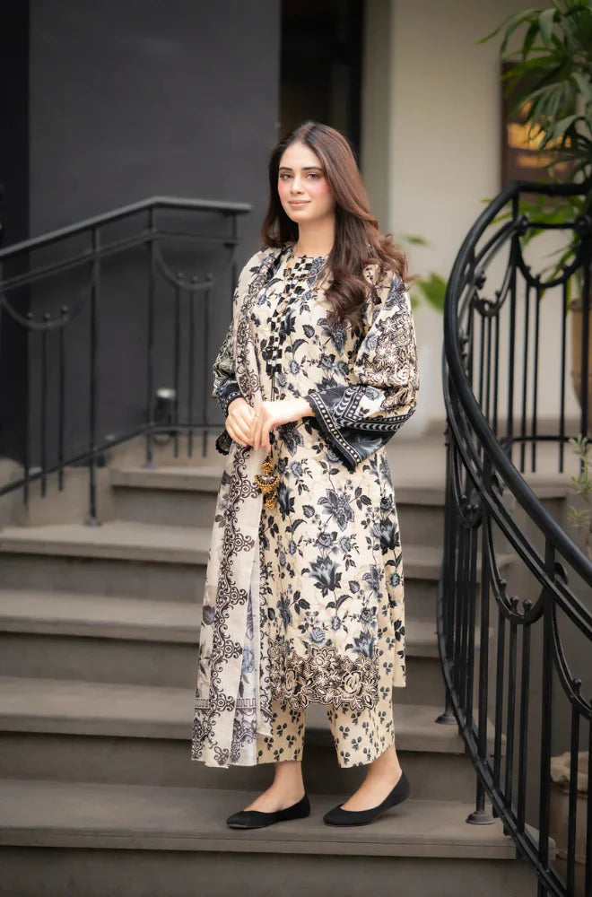 Sapphire - Winter 3PC Karandi Digital Print Dress - BN3389