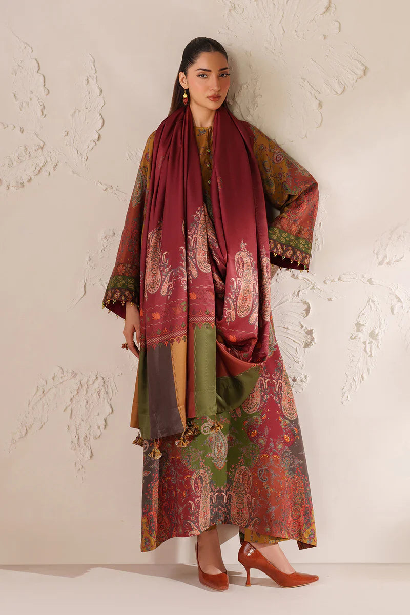 Baroque - Winter 3PC Karandi Digital Print Dress - BN33405