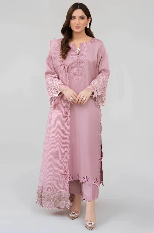 SB742-SUMMER Lawn Unstitched 3 Piece Embroidered Dress with Embroidered Organza Duppatta