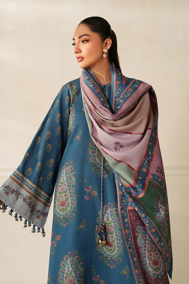 Baroque - Winter 3PC Karandi Digital Print Dress - BN33139