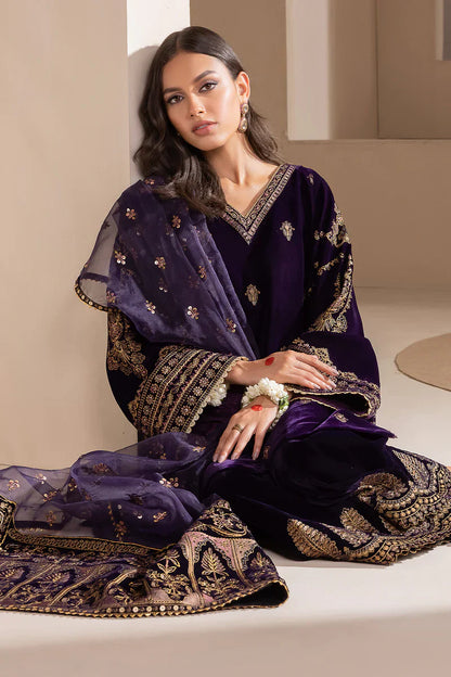 Baroque - Embroidered Velvet 3piece suit - BN2029