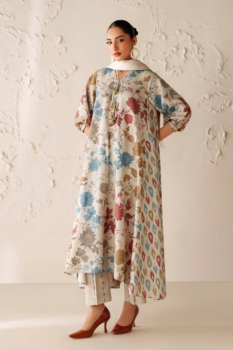 Baroque - Winter 3PC Karandi Digital Print Dress - BN33140