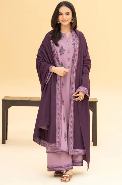 Izel - Winter 3PC Dhanak Embroidered Suit - BN33132