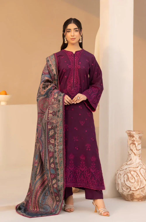 Mohagni - Winter 3PC Dhanak Embroidered Suit - BN3381