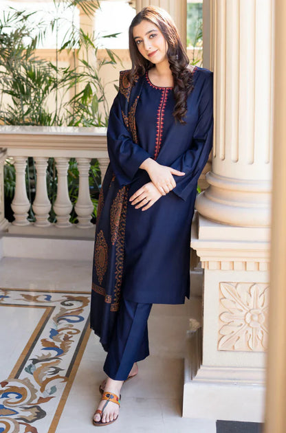 Asling - Winter 3PC Dhanak Embroidered Suit - BN3353