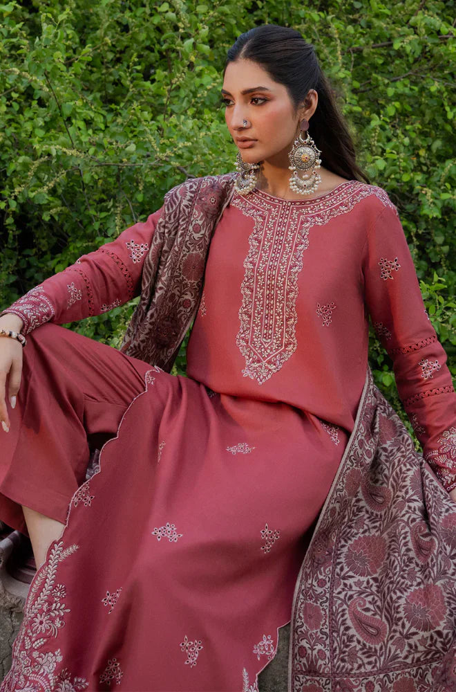 Izel - Winter 3PC Dhanak Embroidered Suit - BN33133