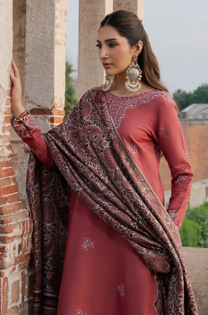 Izel - Winter 3PC Dhanak Embroidered Suit - BN33133