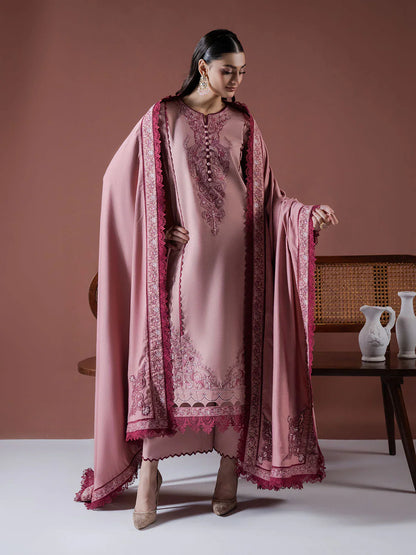 Asim Jofa - Winter 3PC Dhanak Embroidered Suit - BN3384