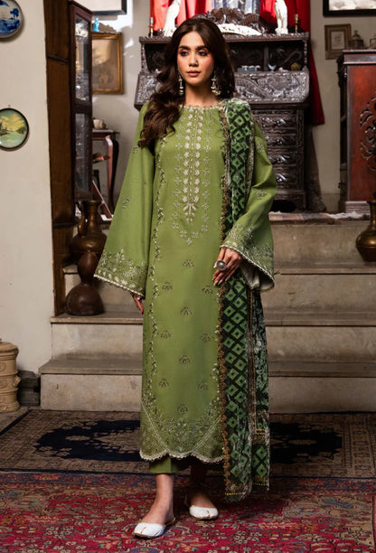 izel - Winter 3PC Dhanak Embroidered Suit - BN33110