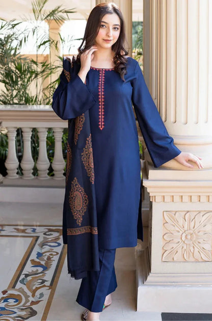 Asling - Winter 3PC Dhanak Embroidered Suit - BN3353