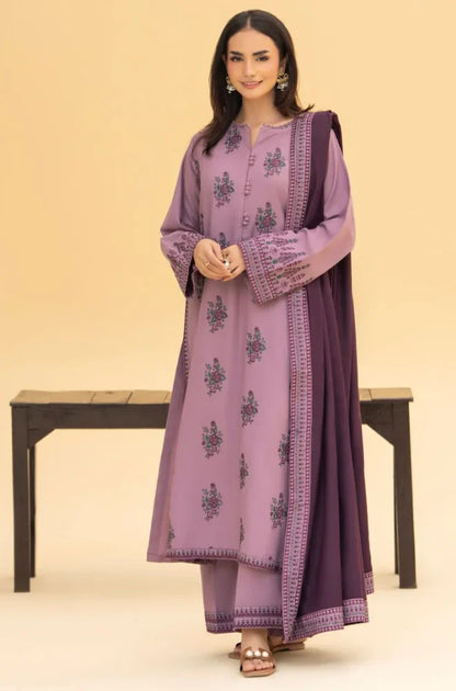 Izel - Winter 3PC Dhanak Embroidered Suit - BN33132