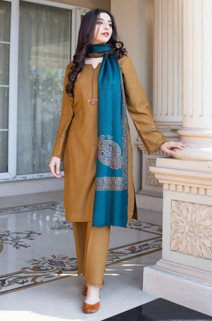 Asling - Winter 3PC Dhanak Embroidered Suit - BN3354