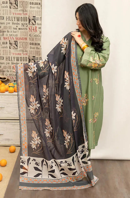 Urge - Winter 3PC Dhanak Embroidered Suit - BN3350