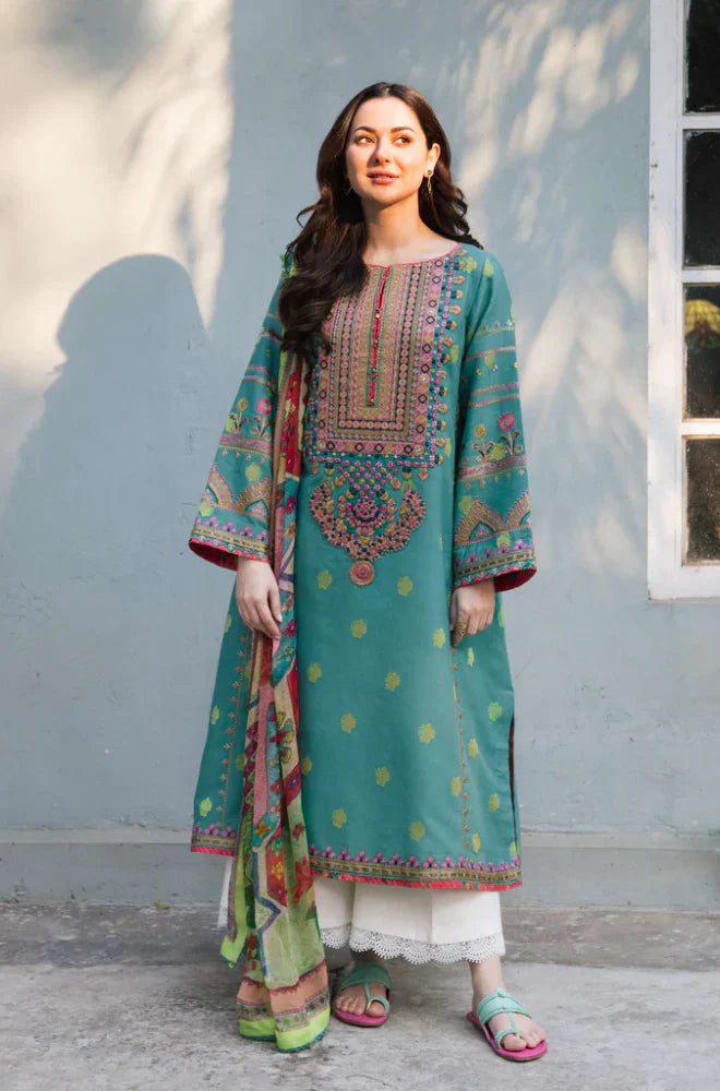 Sapphire - Winter 3PC Dhanak Embroidered Suit - BN3315