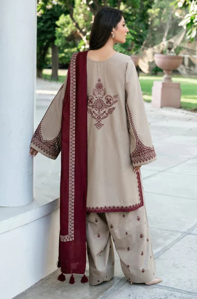 Baroque - Winter 3PC Dhanak Embroidered Suit - BN3324