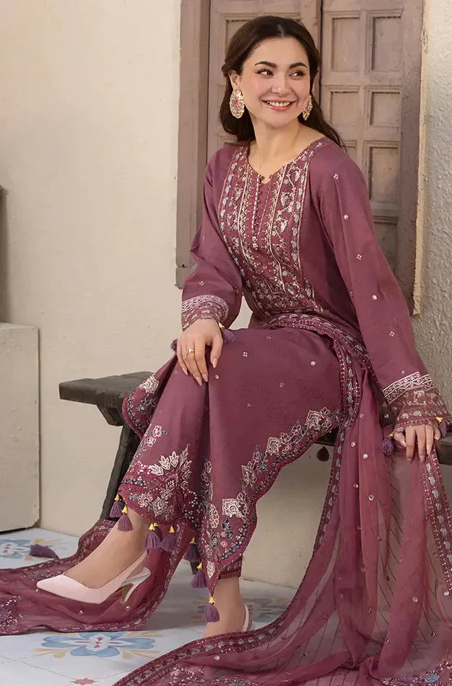 Jade - Winter 3PC Dhanak Embroidered Suit - BN3302