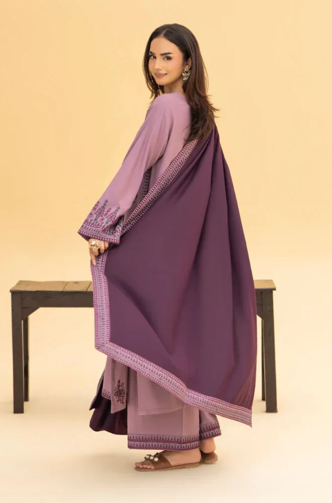 Izel - Winter 3PC Dhanak Embroidered Suit - BN33132