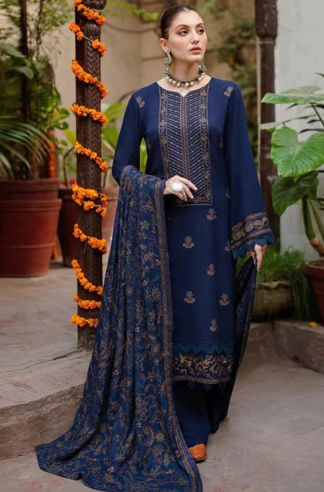BN509-WINTER 3PC Embroidered Shirt With Heavy Embroidered Dhanak Shawl