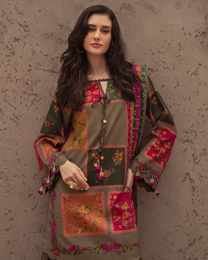 Charizma - Winter 3PC Karandi Digital Print Dress - BN3387