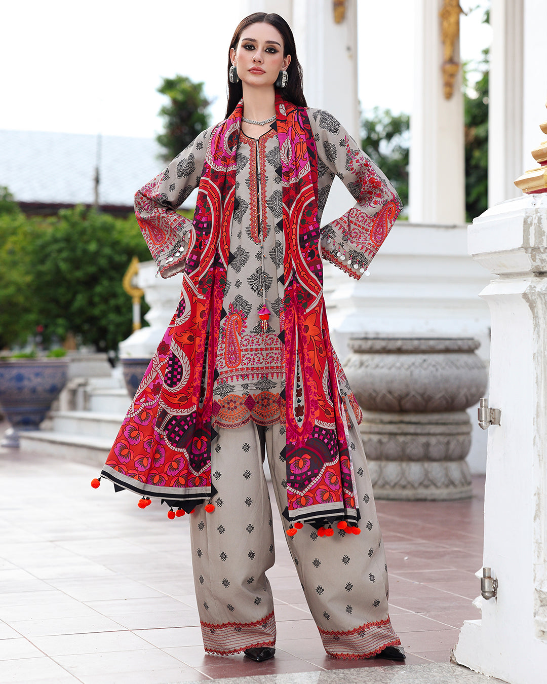 Charizma - Winter 3PC Karandi Digital Print Dress - BN33400