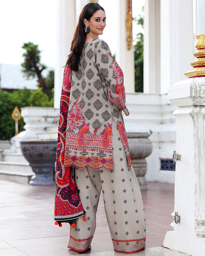 Charizma - Winter 3PC Karandi Digital Print Dress - BN33400