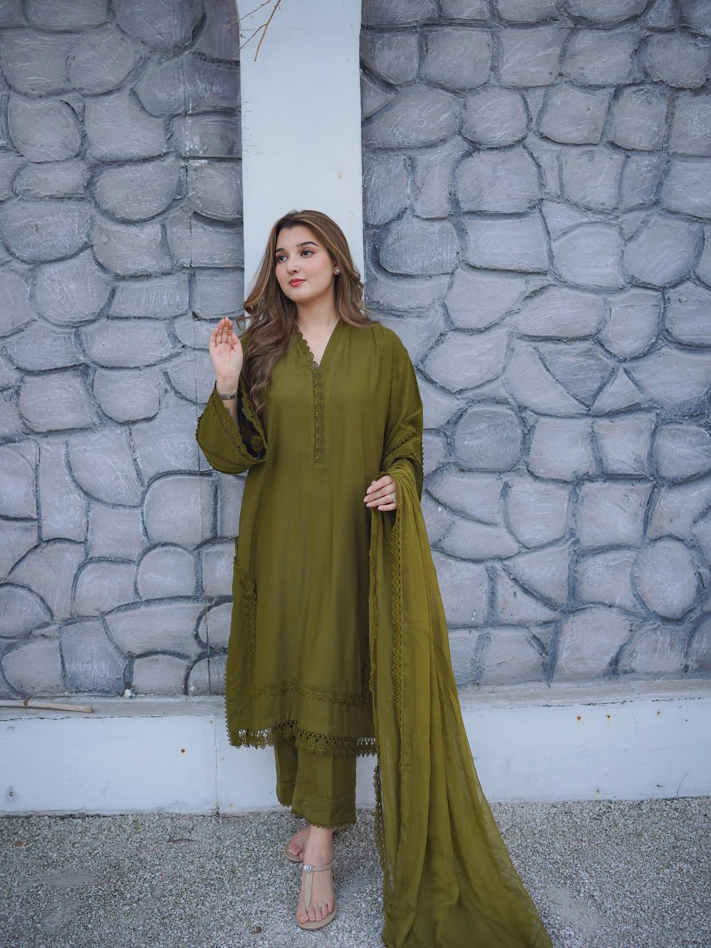 Sapphire - Winter 3PC Dhanak Embroidered  Suit - BN33130