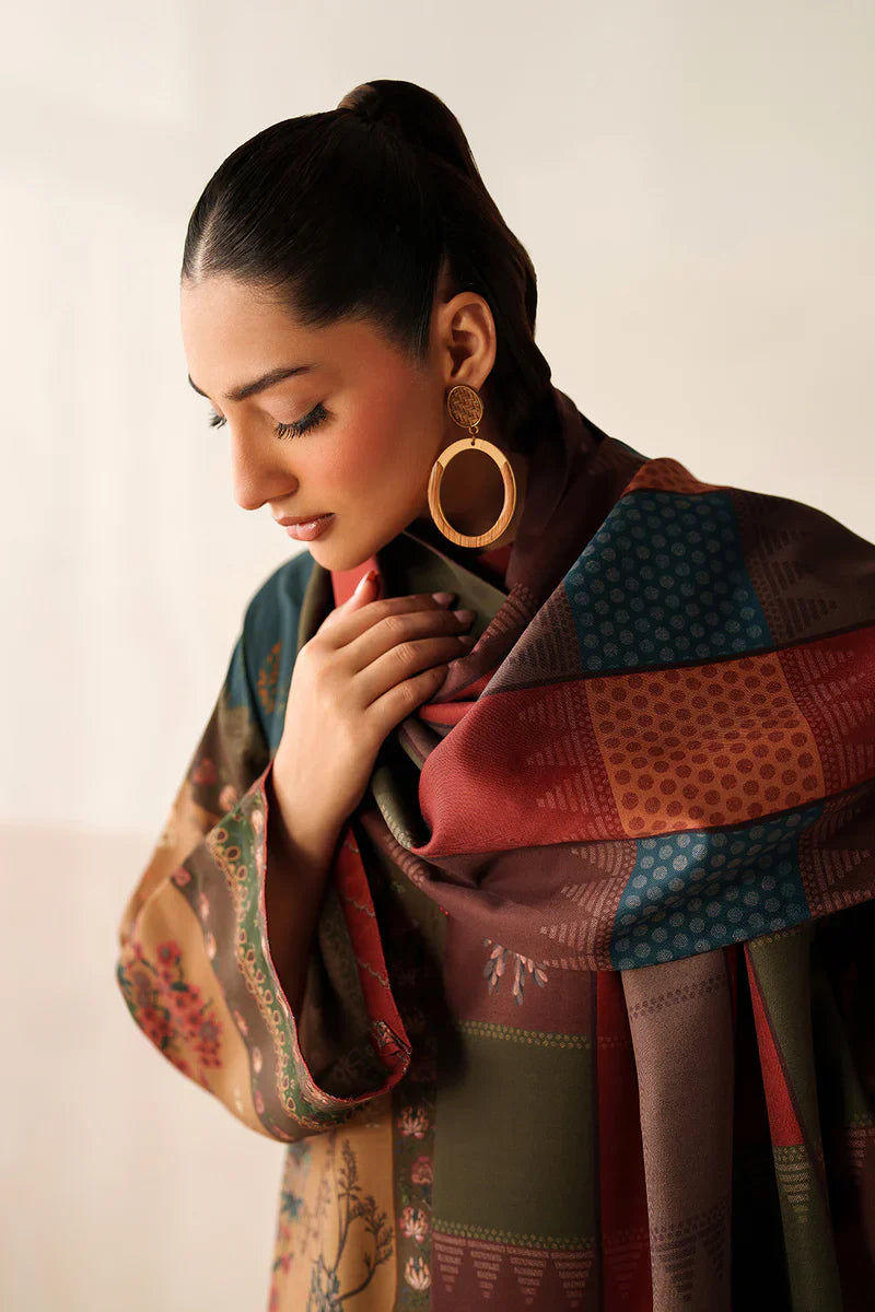 Baroque - Winter 3PC Karandi Digital Print Dress - BN33412