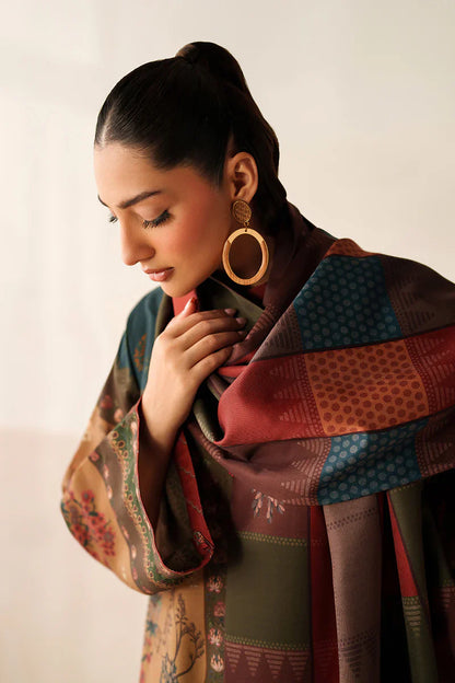 Baroque - Winter 3PC Karandi Digital Print Dress - BN33412