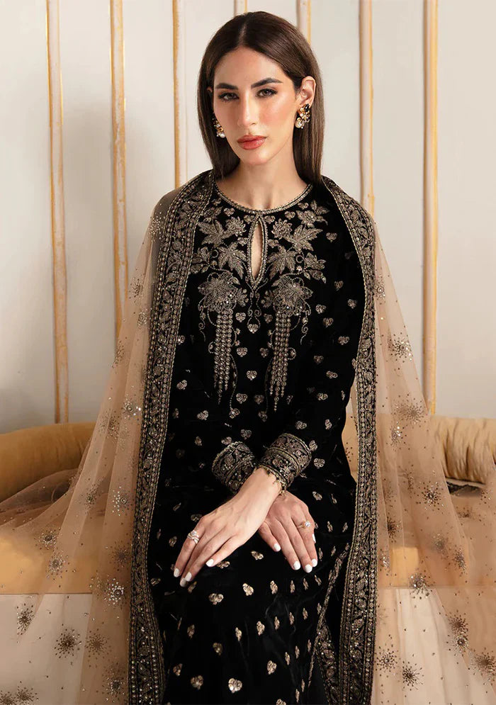 Baroque Embroidered Velvet 3piece suit - BN2020