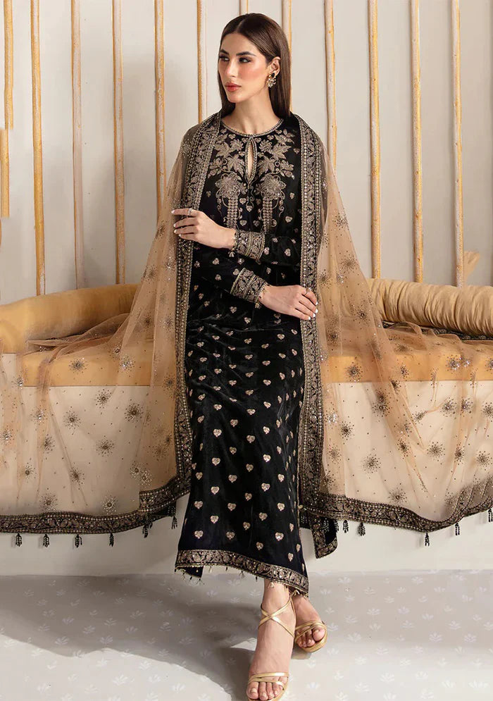 Baroque Embroidered Velvet 3piece suit - BN2020