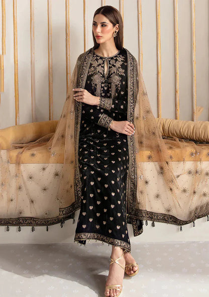 Baroque Embroidered Velvet 3piece suit - BN2020
