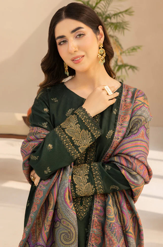 Mohagni - Winter 3PC Dhanak Embroidered Suit - BN3380