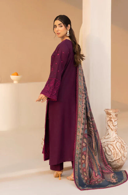 Mohagni - Winter 3PC Dhanak Embroidered Suit - BN3381