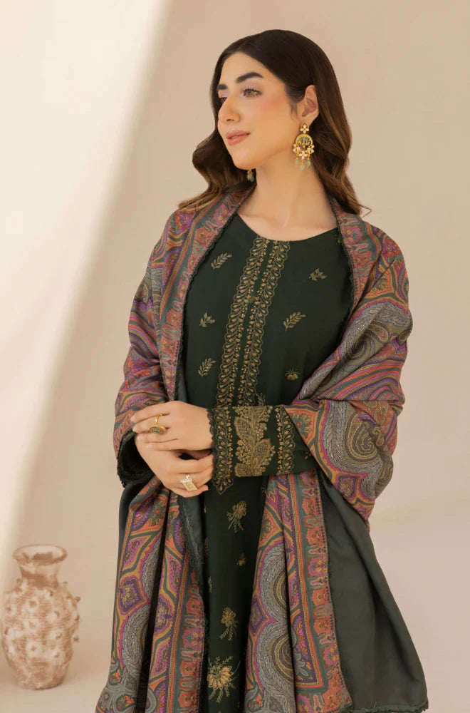 Mohagni - Winter 3PC Dhanak Embroidered Suit - BN3380