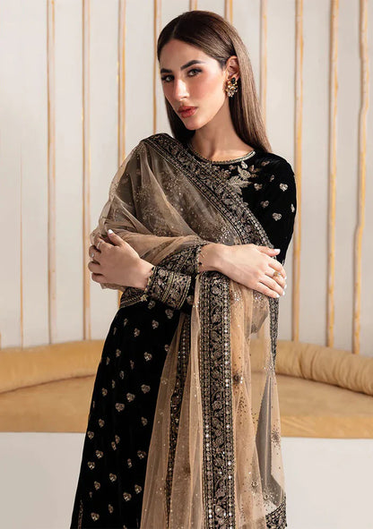 Baroque Embroidered Velvet 3piece suit - BN2020