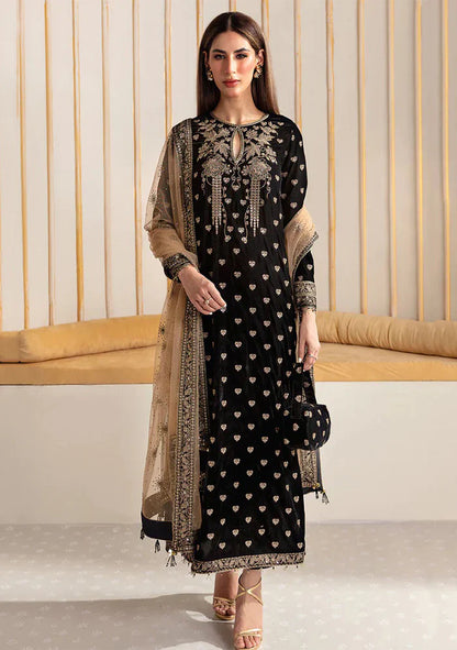 Baroque Embroidered Velvet 3piece suit - BN2020