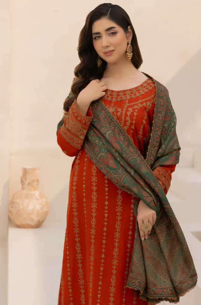 Mohagni  - Winter 3PC Dhanak Embroidered Suit - BN3364