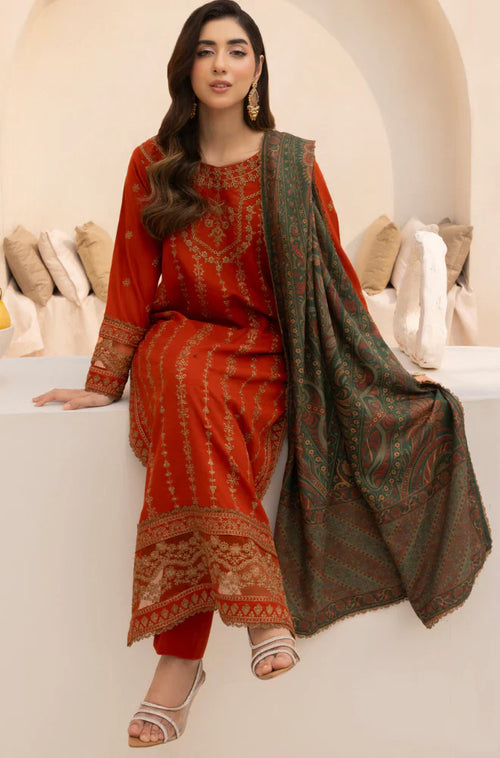 Mohagni  - Winter 3PC Dhanak Embroidered Suit - BN3364